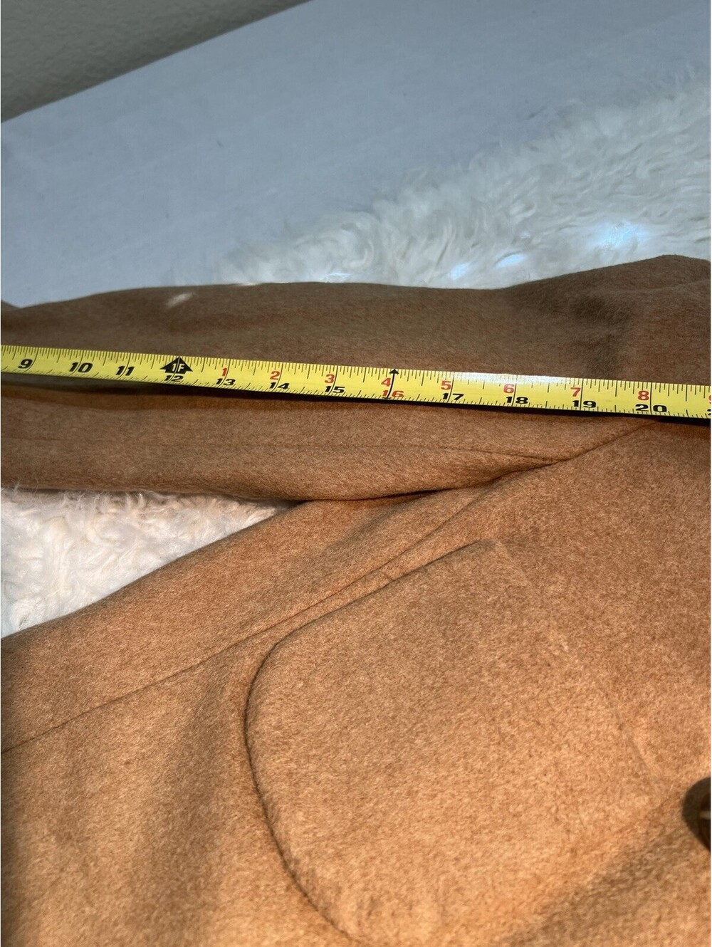 Wool J CREW size 2 camel-colored double-breasted pea coat - Picture 4 of 8